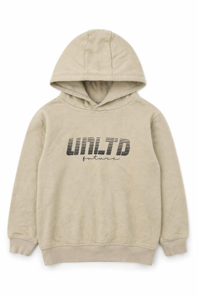 Matalan Boys Beige  Cotton Pullover Hoodie Size 7 Years