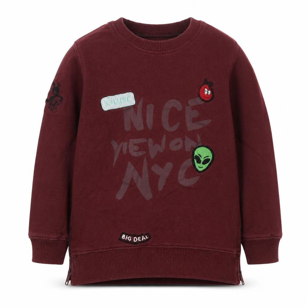 Matalan Boys Red  Cotton Pullover Sweatshirt Size 3-4 Years  Pullover