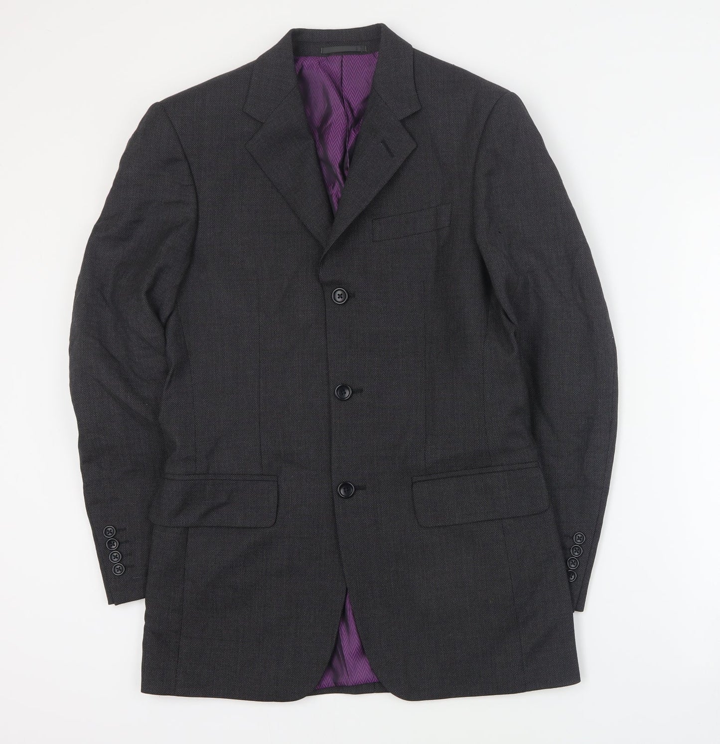 Racing Green Mens Grey  Wool Jacket Blazer Size S