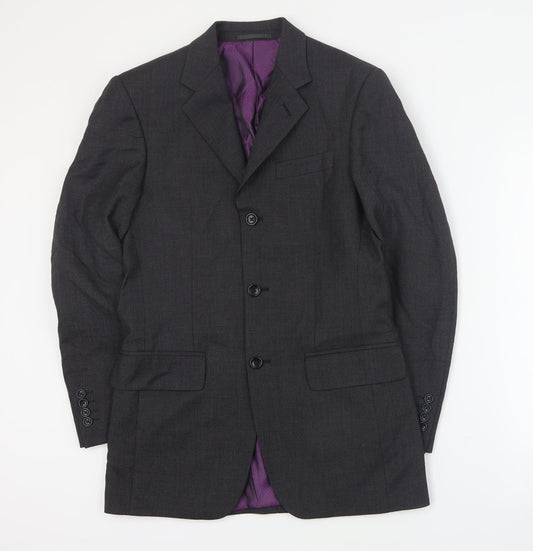 Racing Green Mens Grey  Wool Jacket Blazer Size S