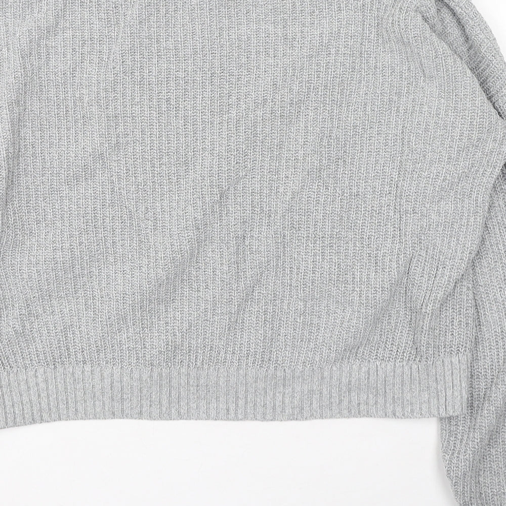 Hollister Womens Grey Round Neck  Cotton Pullover Jumper Size S
