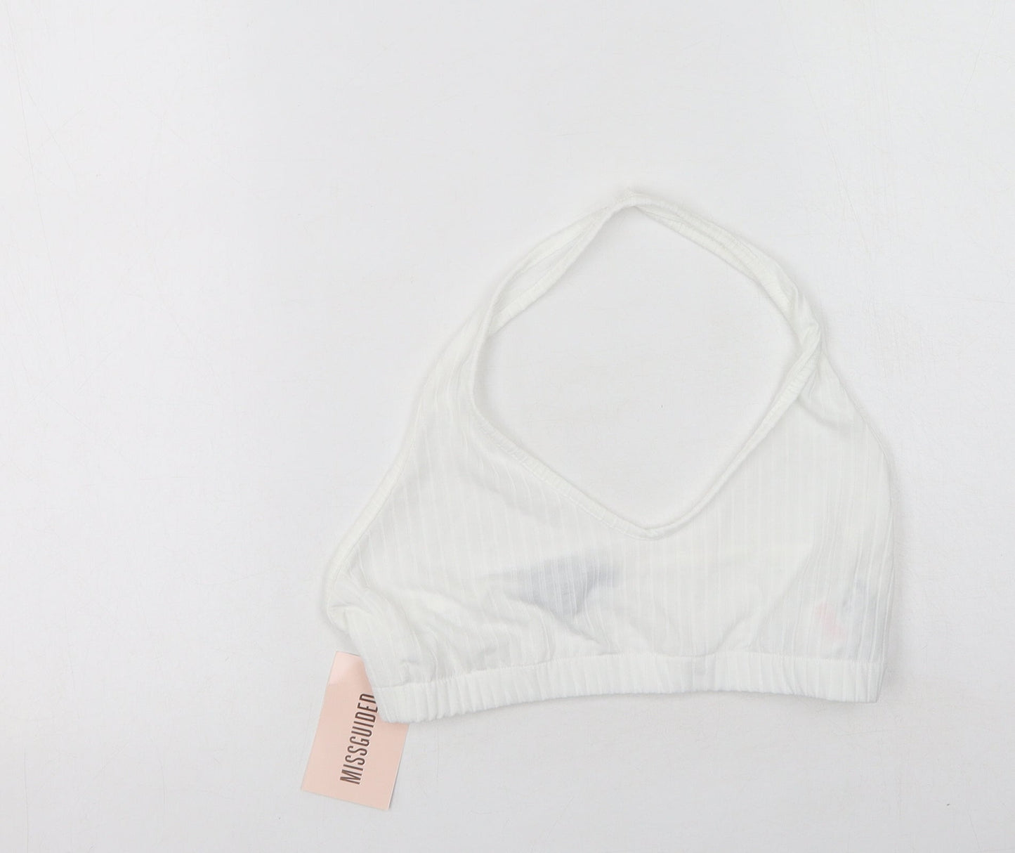 Missguided Womens White  Polyester Camisole Tank Size 12 Round Neck