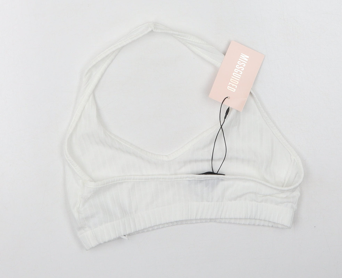 Missguided Womens White  Polyester Camisole Tank Size 12 Round Neck