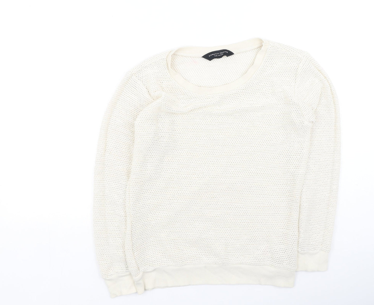 Dorothy Perkins Womens Ivory Round Neck  Cotton Pullover Jumper Size 12