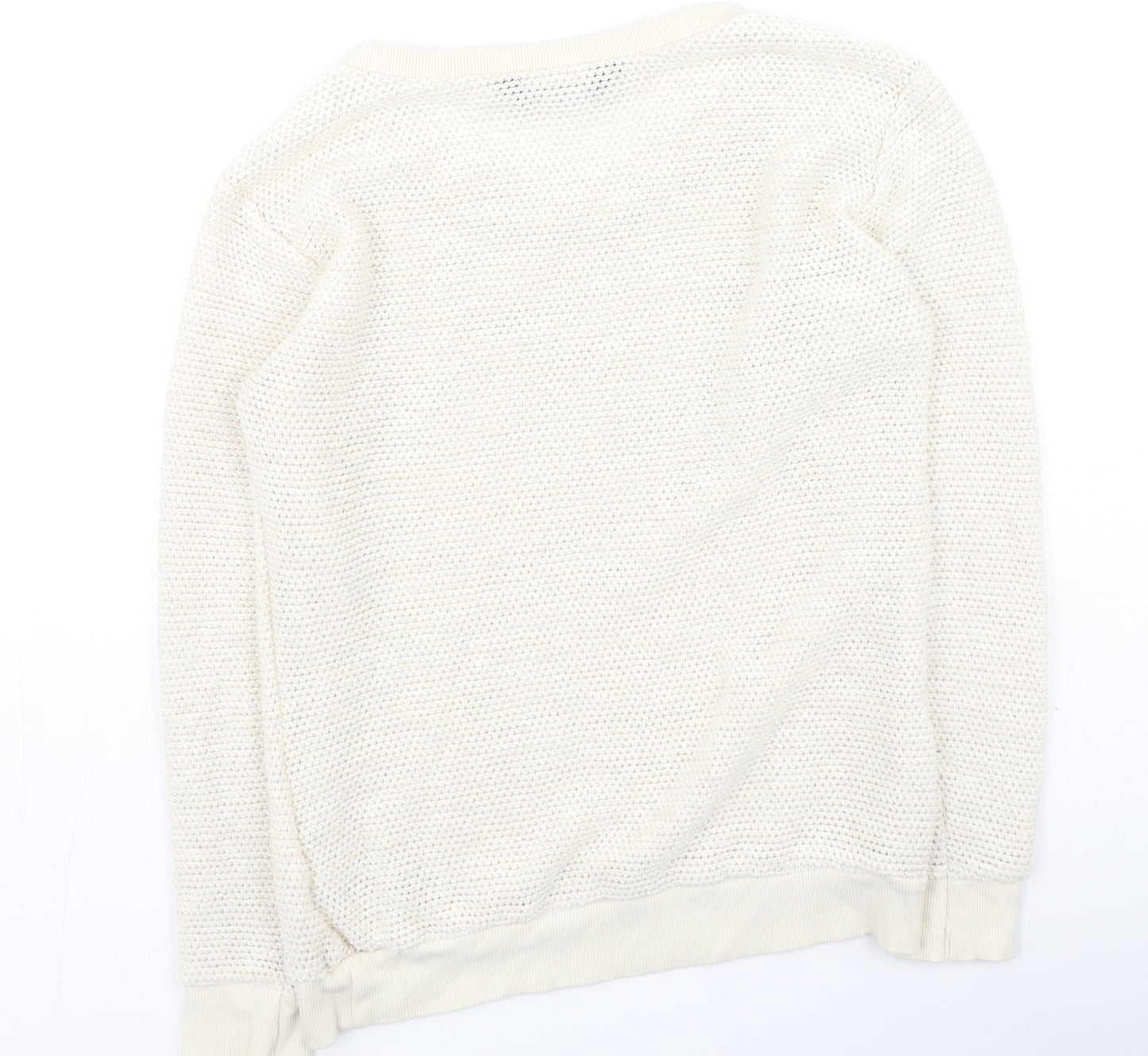 Dorothy Perkins Womens Ivory Round Neck  Cotton Pullover Jumper Size 12
