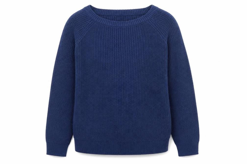 TRU Womens Blue Boat Neck  Acrylic Pullover Jumper Size S