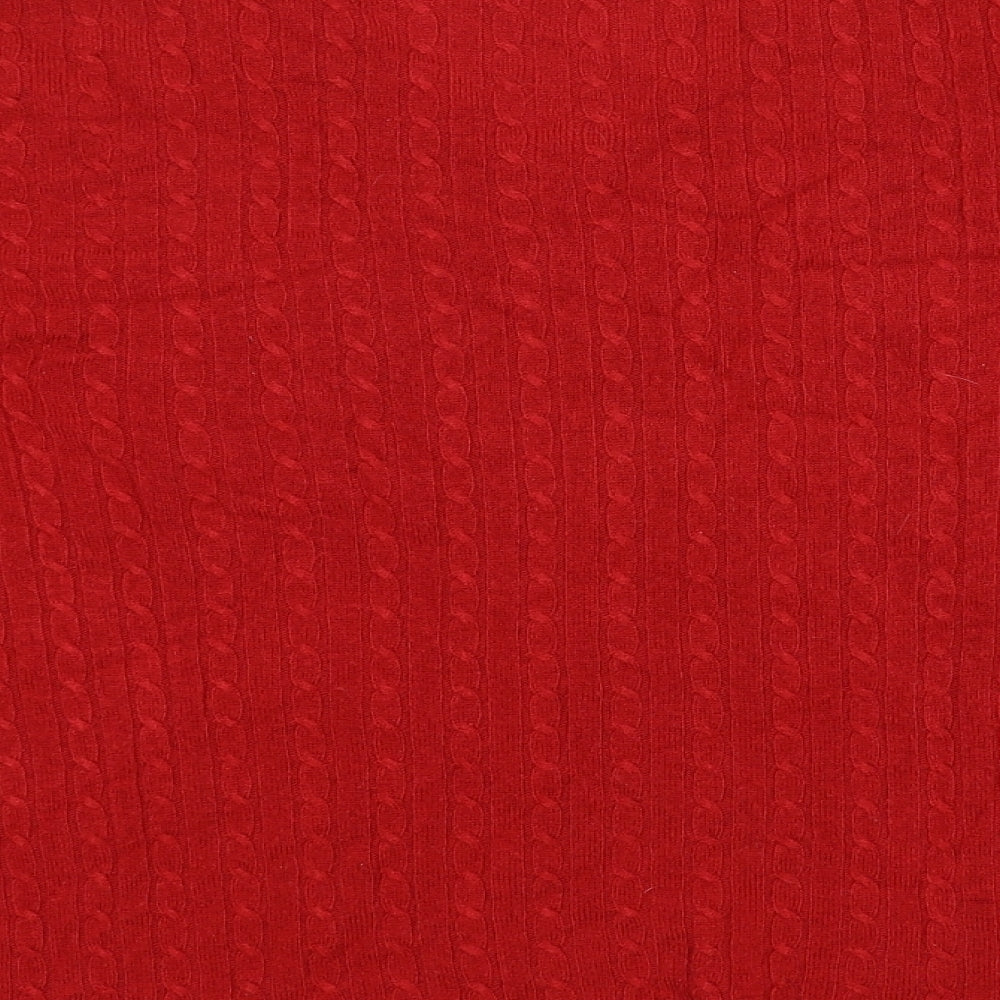 Love Knitwear Womens Red V-Neck  Acrylic Pullover Jumper Size 12