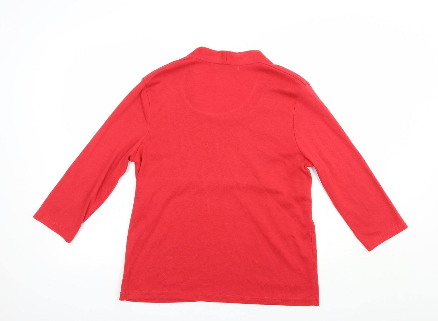 Emreco Womens Red  Polyester Basic T-Shirt Size 18 Scoop Neck