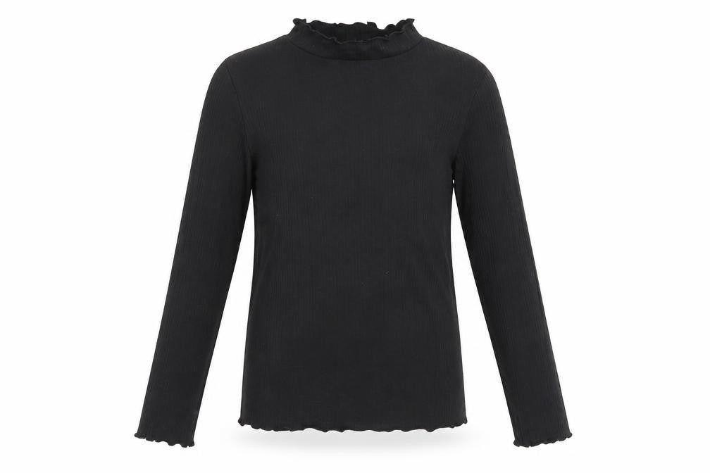 TU Girls Black  Cotton Basic T-Shirt Size 8 Years Mock Neck Pullover