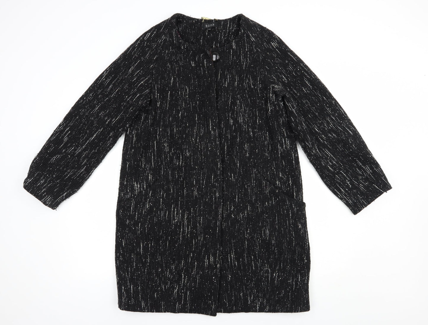 Soon Womens Black   Pea Coat Coat Size 12  Button