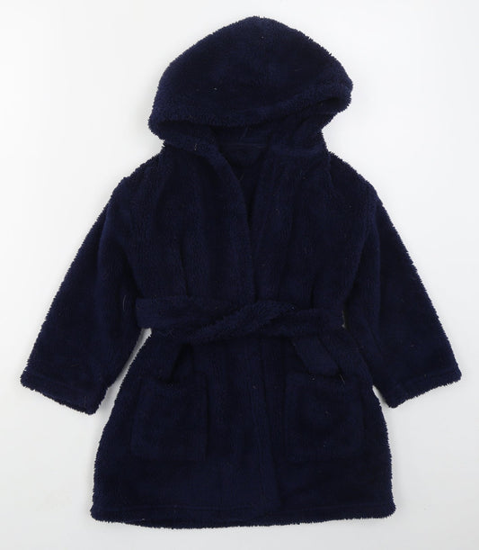 George Boys Blue Solid Polyester  Robe Size 4-5 Years  Tie