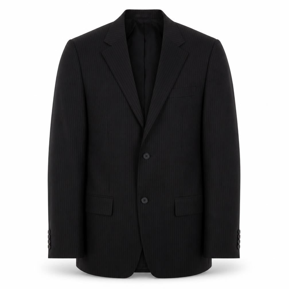 Taylor & Wright Mens Black Striped Polyester Jacket Suit Jacket Size 38