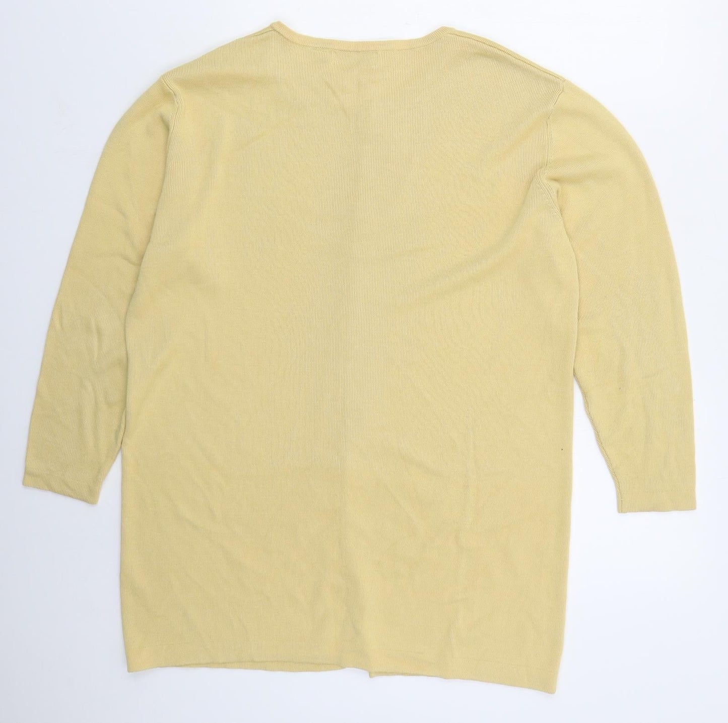 Kaleidoscope Womens Beige Crew Neck  Viscose Cardigan Jumper Size 14