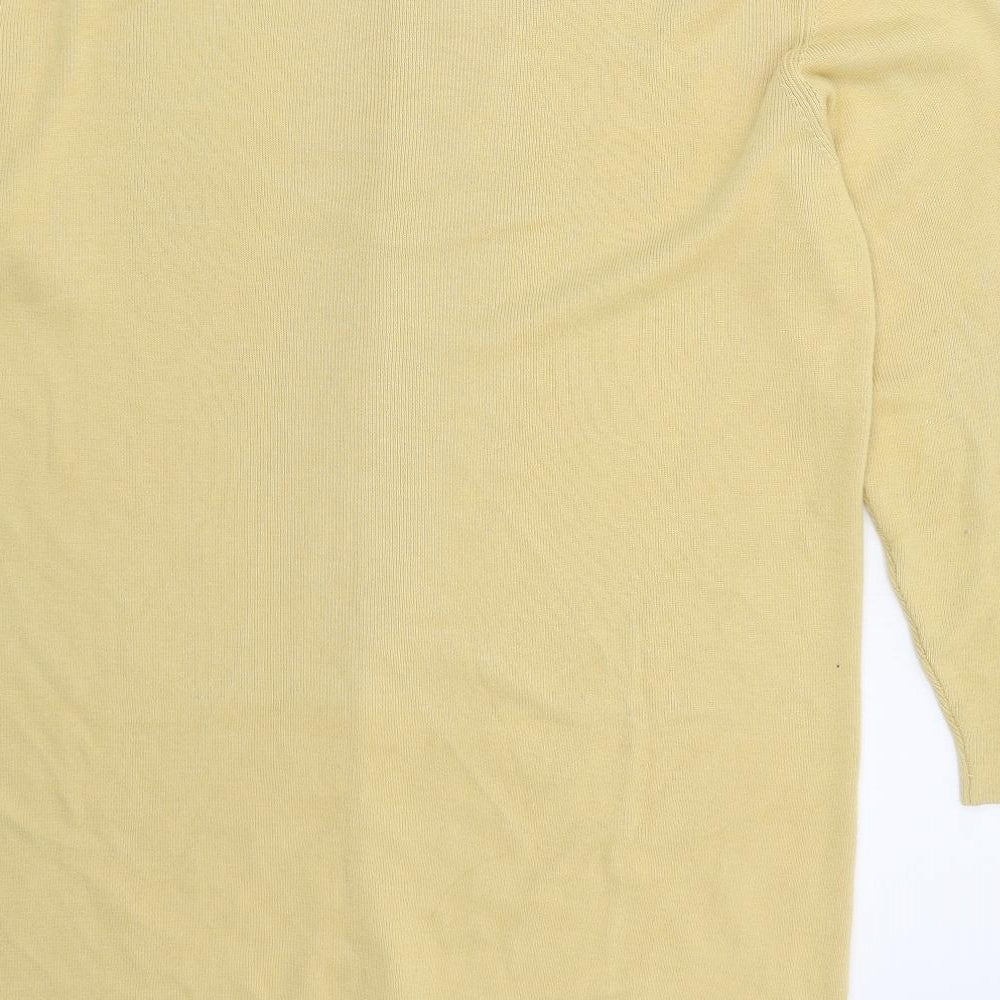 Kaleidoscope Womens Beige Crew Neck  Viscose Cardigan Jumper Size 14