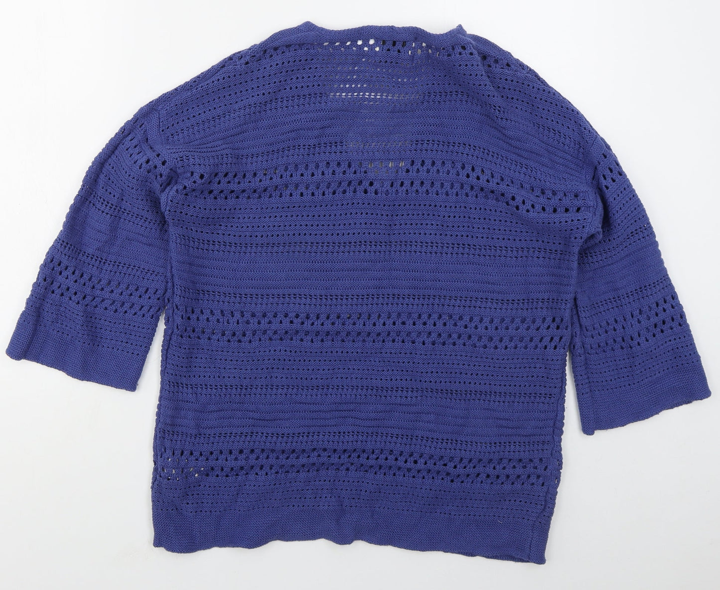 Papaya Womens Blue V-Neck  Cotton Pullover Jumper Size M