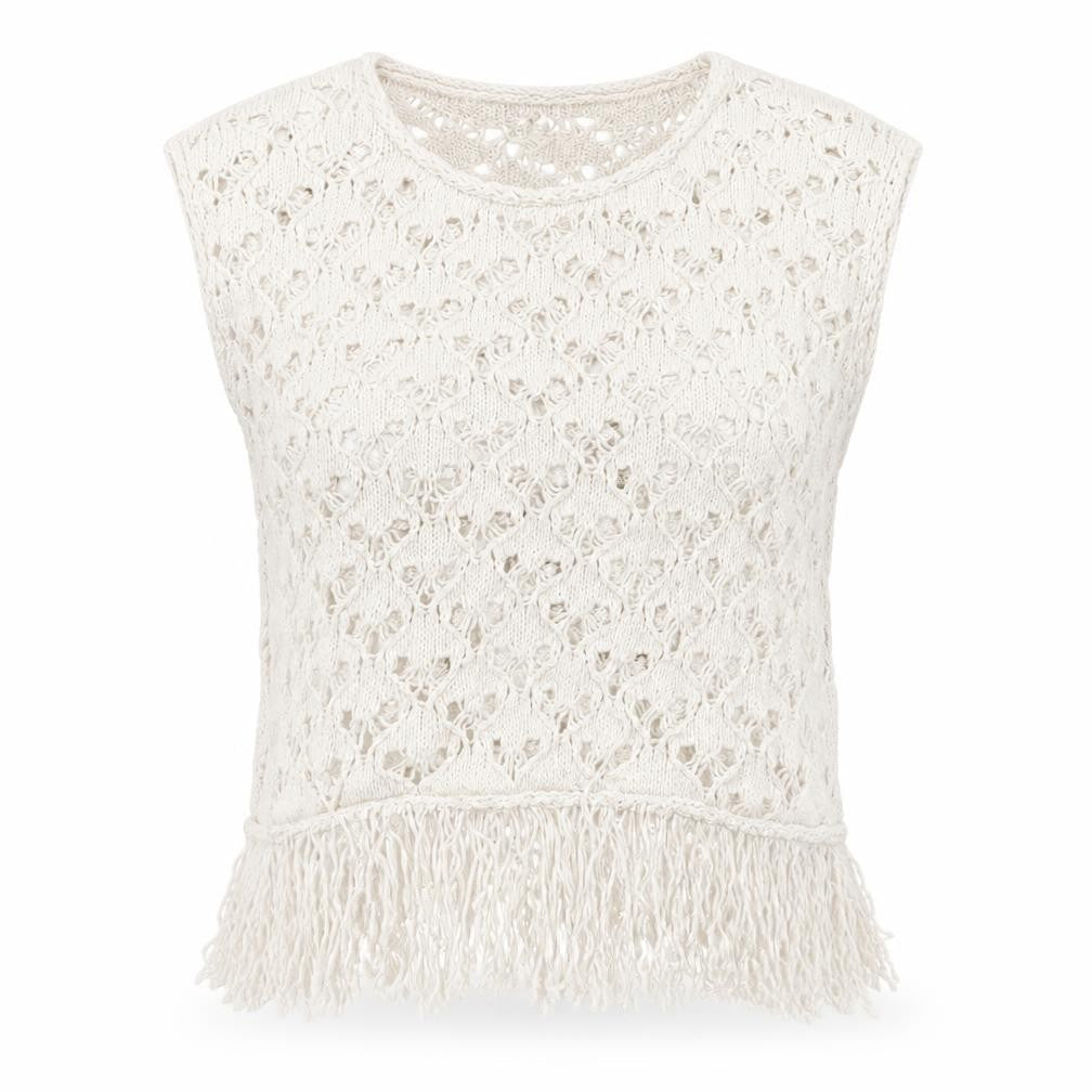 NEXT Womens White Round Neck  Cotton Vest Jumper Size S