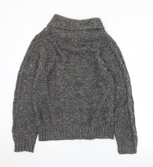 Puritan Mens Grey Collared  Acrylic Pullover Jumper Size M