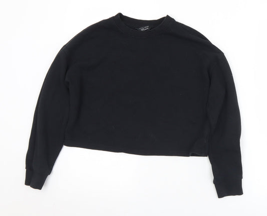 New Look Girls Black  Cotton Pullover Sweatshirt Size 12-13 Years   - Cropped