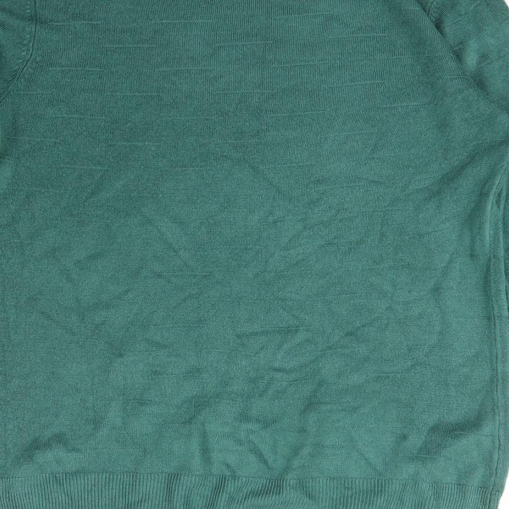Vida Vi Womens Green Boat Neck  Acrylic Pullover Jumper Size M