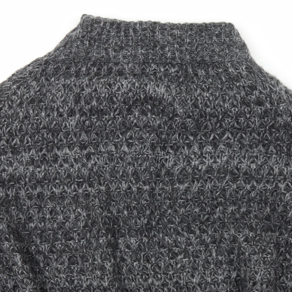 Per Una Womens Grey Roll Neck  Acrylic Cape Jumper One Size
