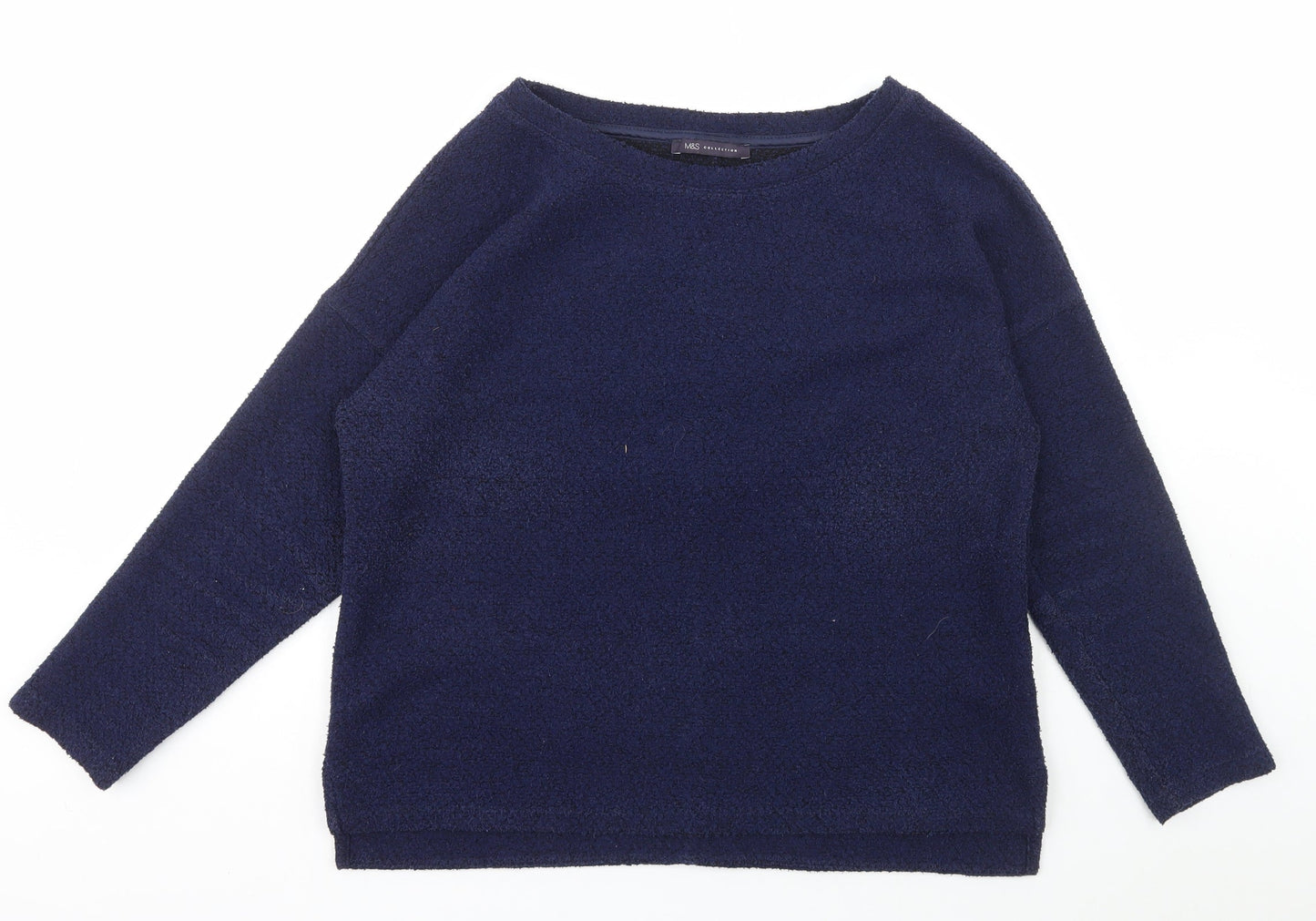 Marks and Spencer Womens Blue Scoop Neck  Polyester Pullover Jumper Size 16
