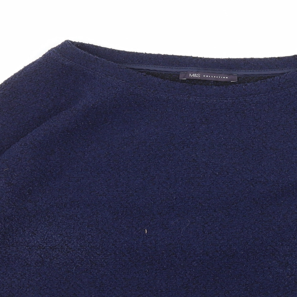Marks and Spencer Womens Blue Scoop Neck  Polyester Pullover Jumper Size 16