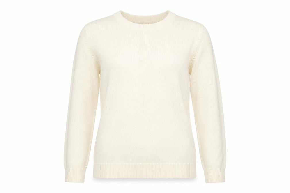 Marks and Spencer Womens White Round Neck  Acrylic Pullover Jumper Size 10