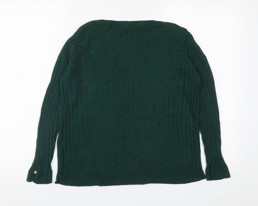 Marks and Spencer Womens Green  Viscose Pullover Sweatshirt Size 14