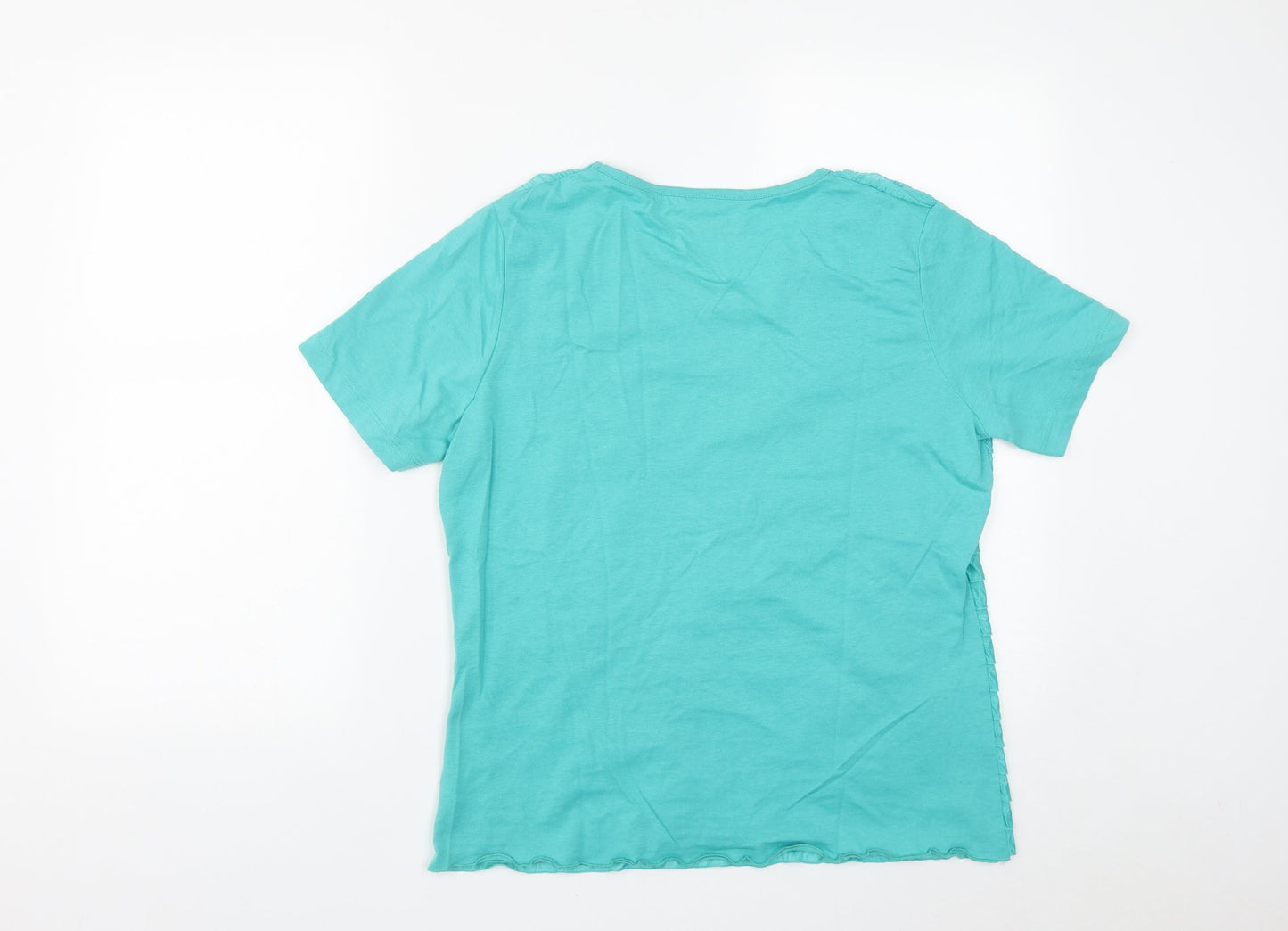 Damart Womens Green  Polyester Basic T-Shirt Size M Round Neck