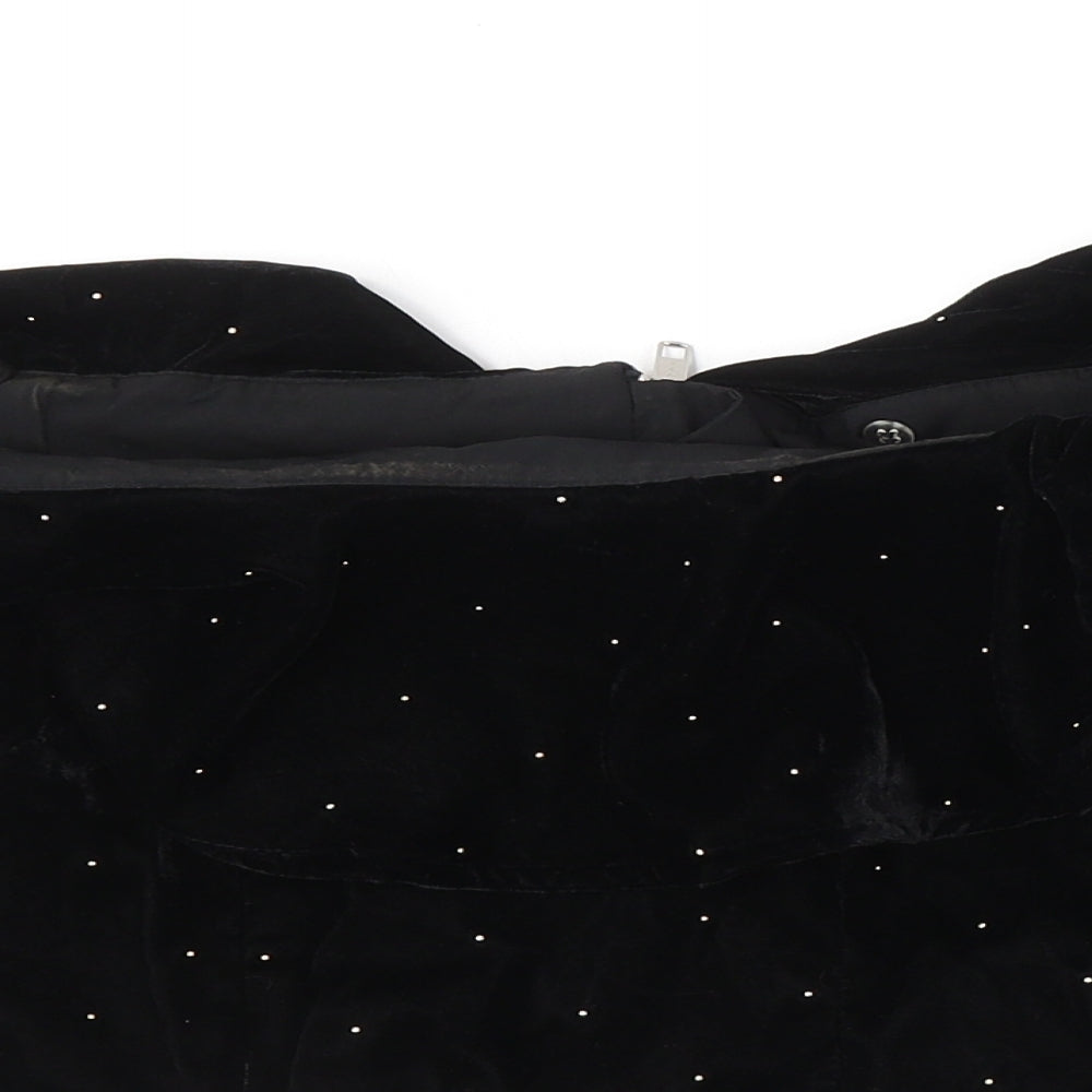 Topshop Womens Black  Polyester Cropped Blouse Size 8 Off the Shoulder