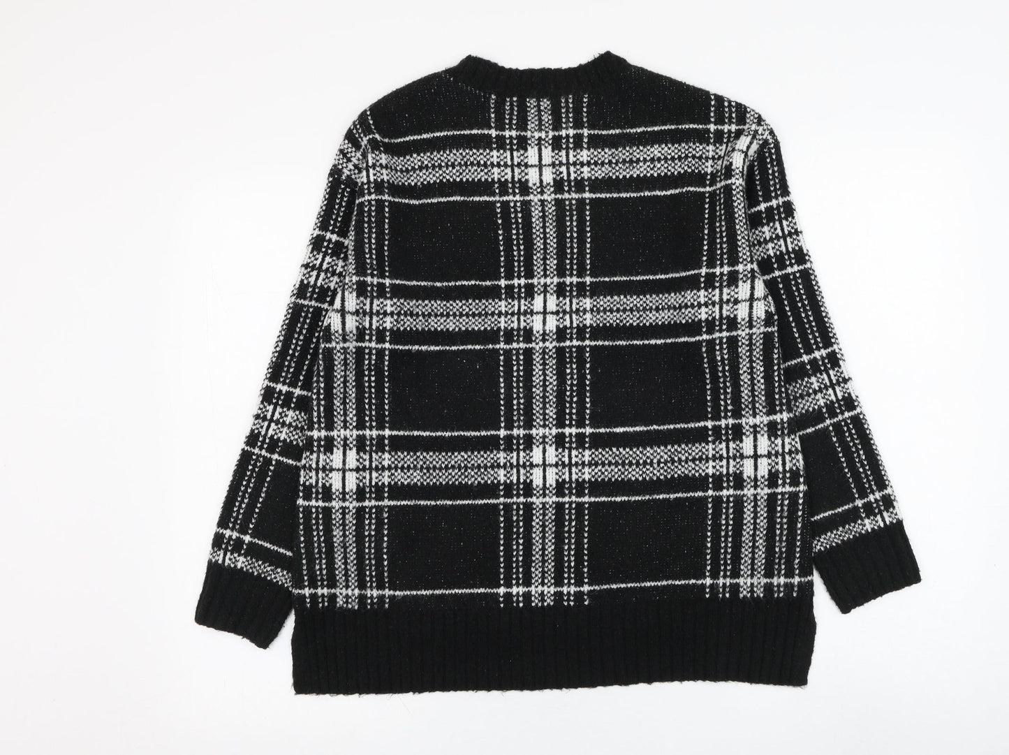 Marks and Spencer Womens Black Round Neck  Acrylic Pullover Jumper Size S