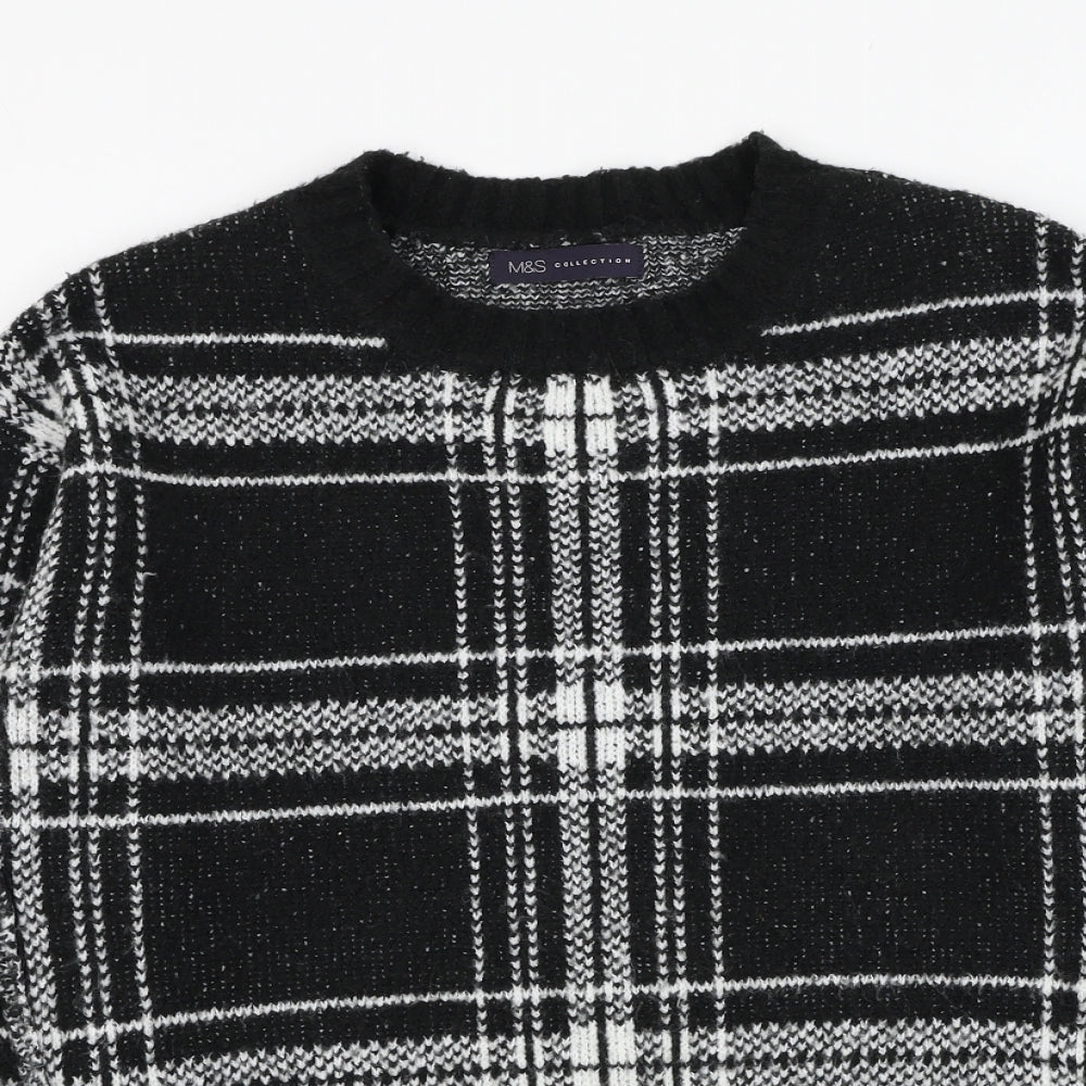 Marks and Spencer Womens Black Round Neck  Acrylic Pullover Jumper Size S