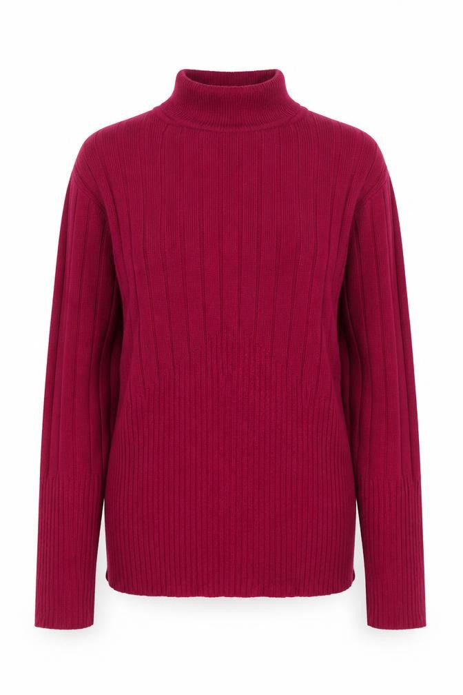 Marks and Spencer Womens Purple High Neck  Viscose Pullover Jumper Size 8