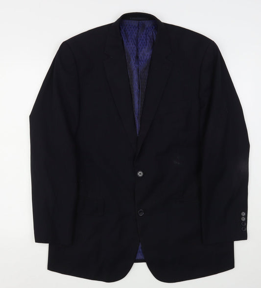 Skopes Mens Black Striped Polyester Jacket Suit Jacket Size 42
