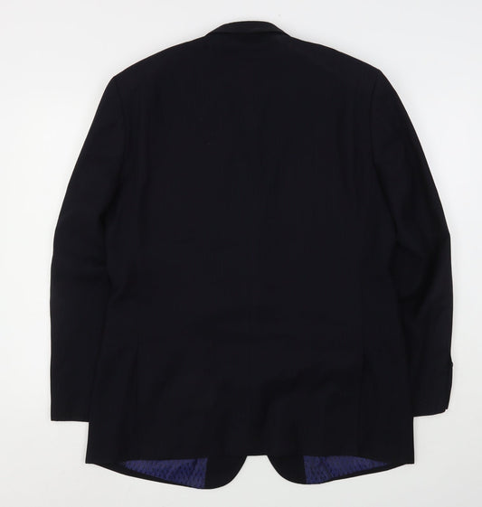 Skopes Mens Black Striped Polyester Jacket Suit Jacket Size 42