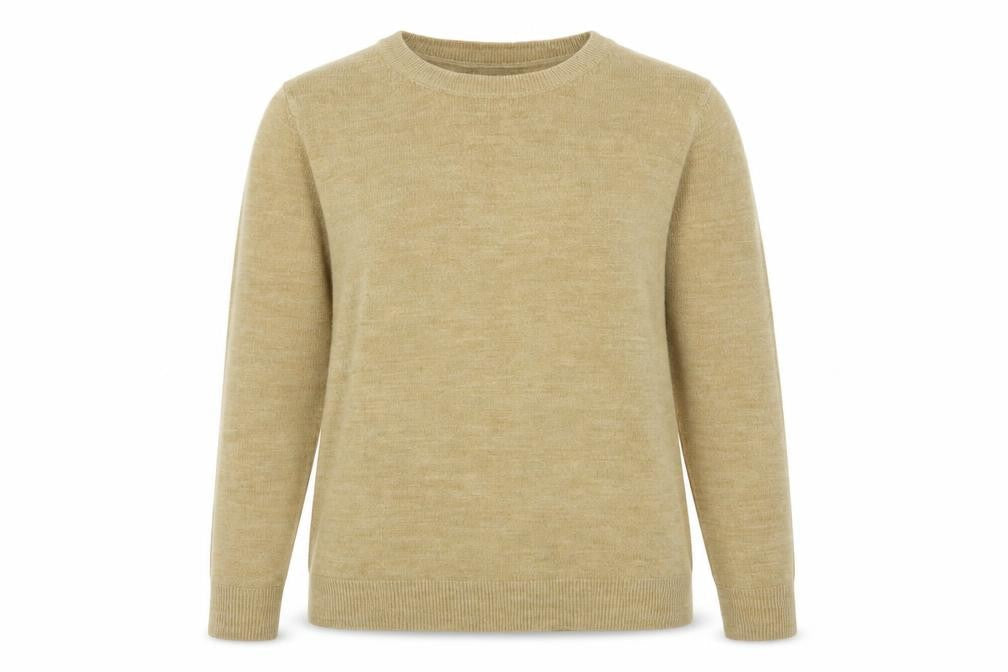 Marks and Spencer Womens Beige Round Neck  Acrylic Pullover Jumper Size 6