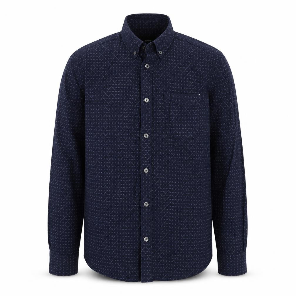 Burton  Mens Blue Paisley Cotton  Button-Up Size S Collared