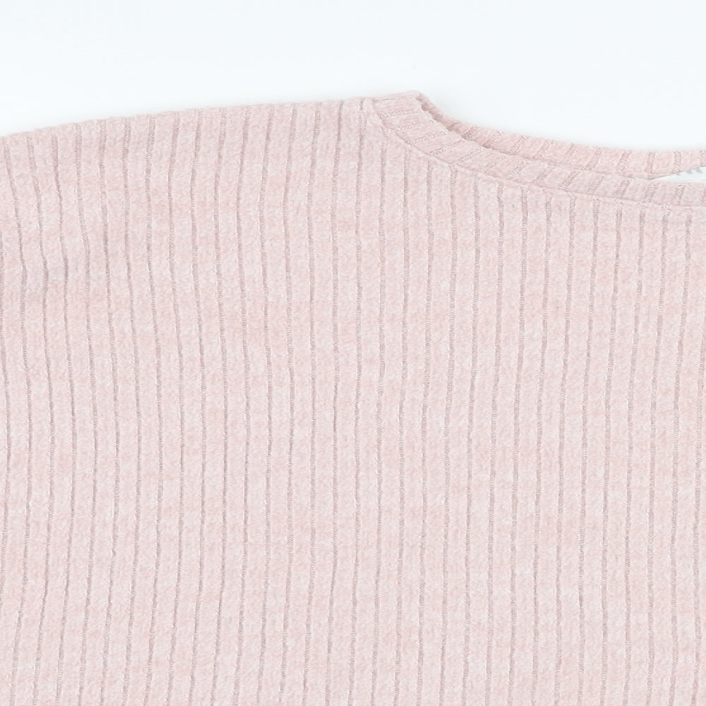 H&M Girls Pink Round Neck  Polyester Pullover Jumper Size 13-14 Years  Pullover