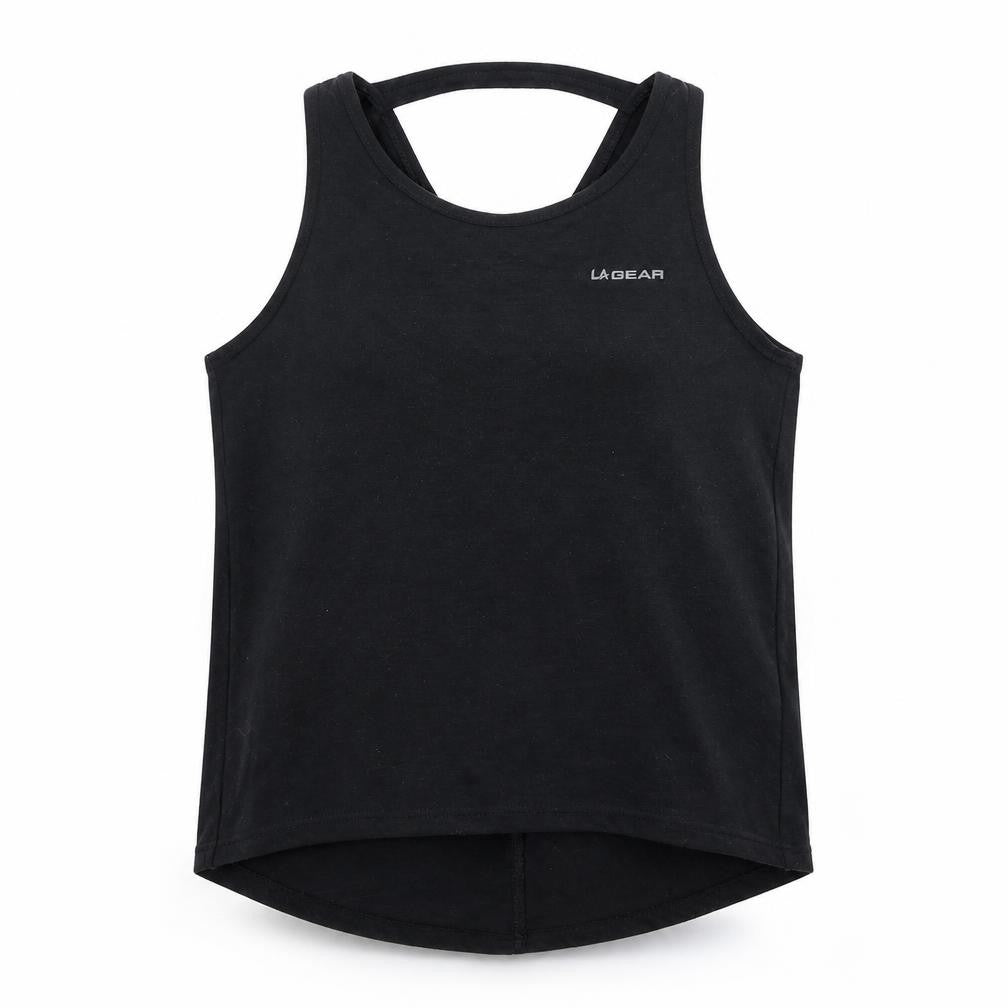 LA Gear Womens Black  Polyester Jersey Tank Size 10 Round Neck Pullover