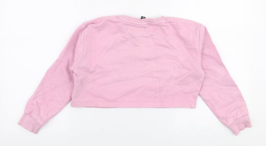 ellesse Girls Pink Floral Cotton Pullover Sweatshirt Size 8-9 Years  Pullover