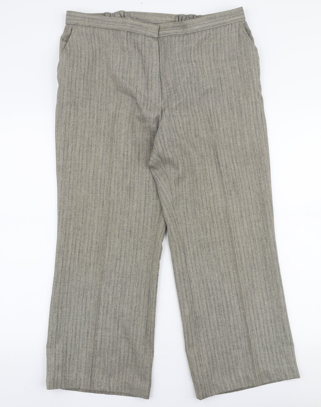 Marks and Spencer Womens Beige  Polyester Trousers  Size 36 in L25 in Regular Zip