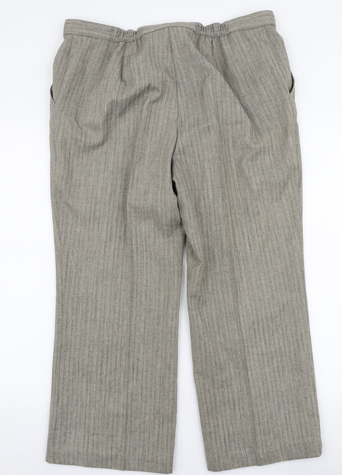 Marks and Spencer Womens Beige  Polyester Trousers  Size 36 in L25 in Regular Zip