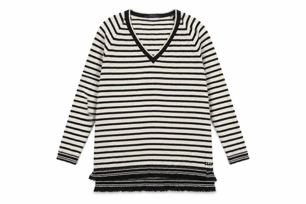 Womens UK L Regular Scotch & Soda Ivory Pullover Tight-Knit