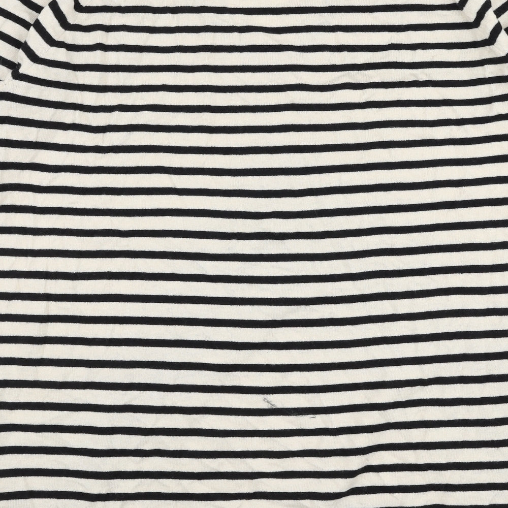 Scotch & Soda Womens Ivory V-Neck Striped Cotton Pullover Jumper Size L