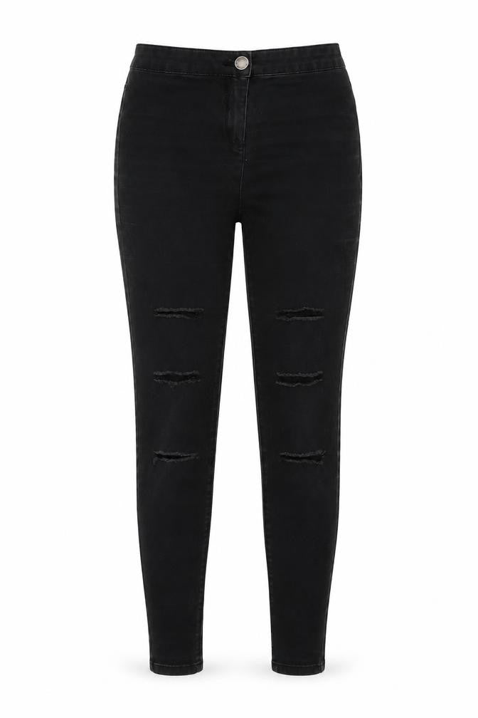 Papaya Womens Black  Cotton Skinny Jeans Size 8 L27.5 in Regular
