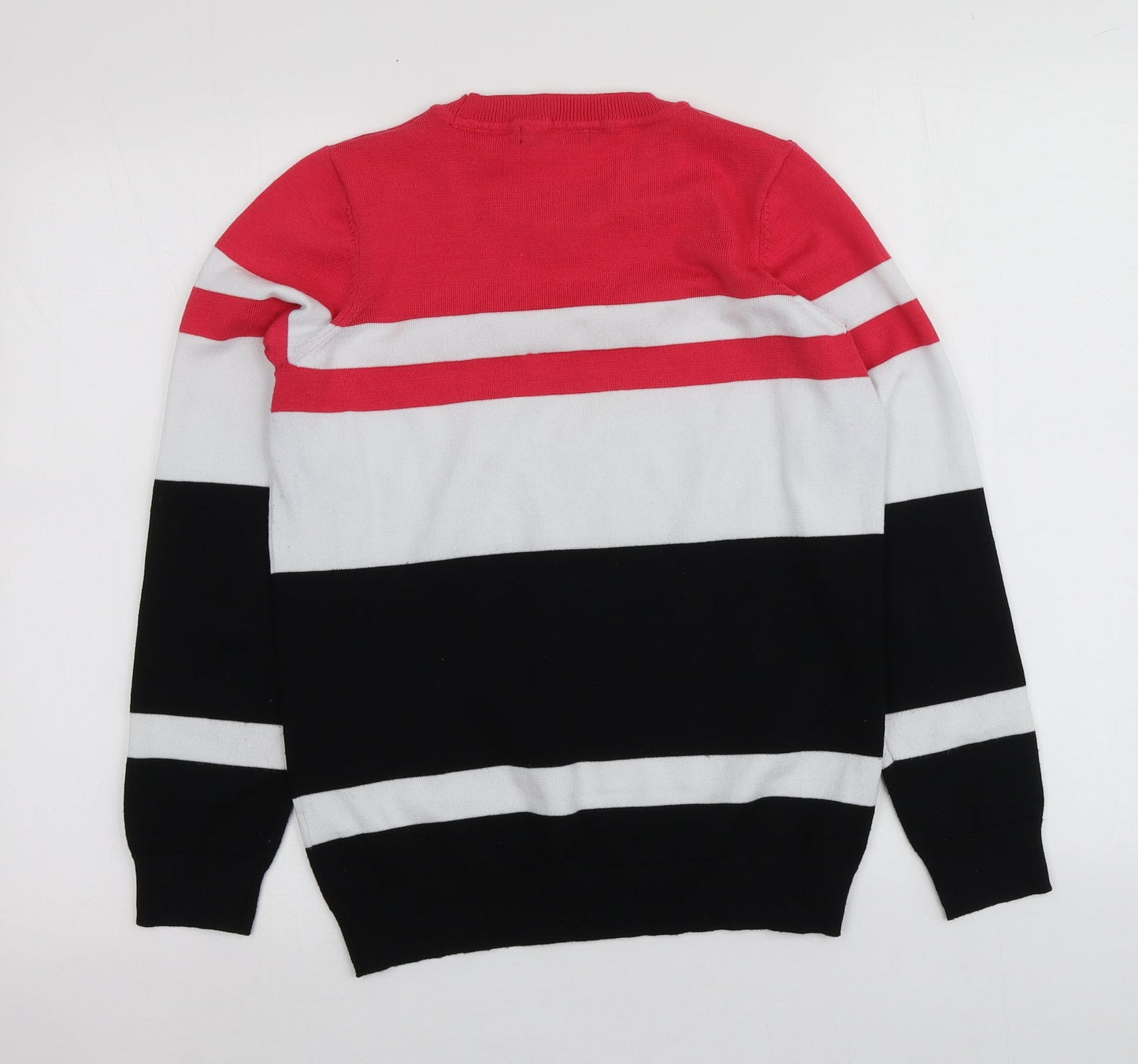 Dunnes Stores Womens Multicoloured Round Neck Striped Polyester Pullover Jumper Size S