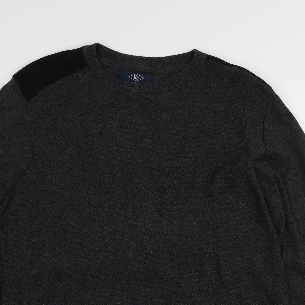 Holmes Mens Grey Round Neck  Cotton Pullover Jumper Size XL