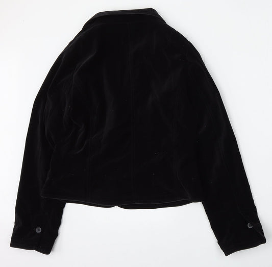 New Look Womens Black  Cotton Jacket Blazer Size 16