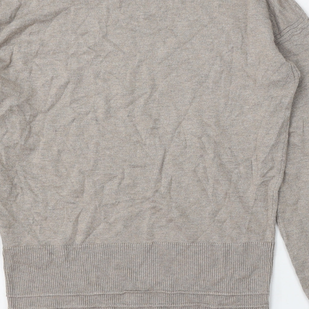 NEXT Womens Beige Round Neck  Viscose Pullover Jumper Size 8