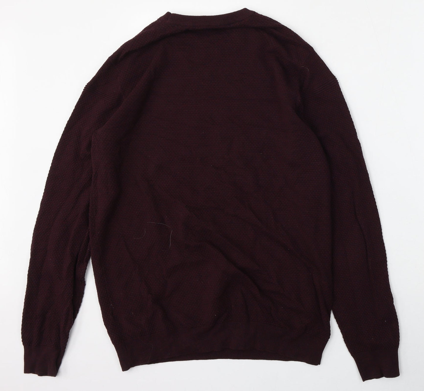 Matalan Mens Red Round Neck  Cotton Pullover Jumper Size L